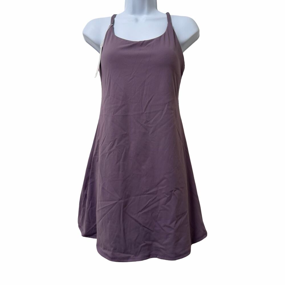 Halara Everyday Cloudful Flare Athletic Mini Dress M Purple Built in Shorts NEW‎